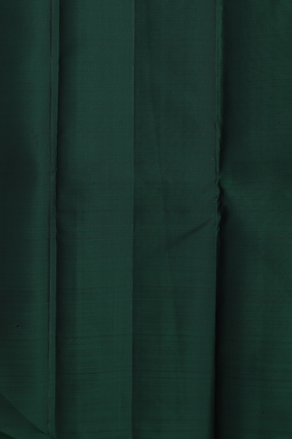 Kanchipuram Silk Saree In Forest Green With Mandala Design