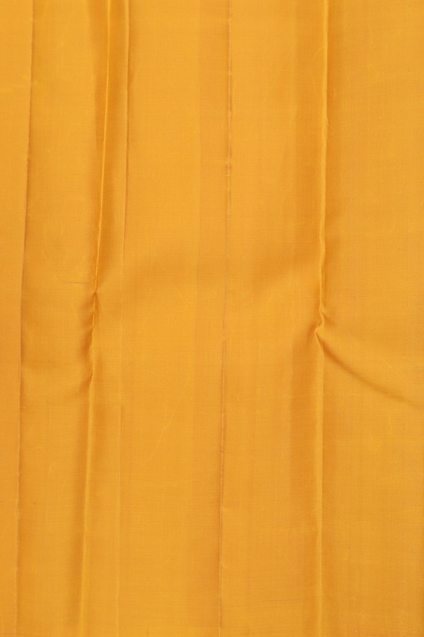 Kanchipuram Silk Saree In Yellow With Stripes Design