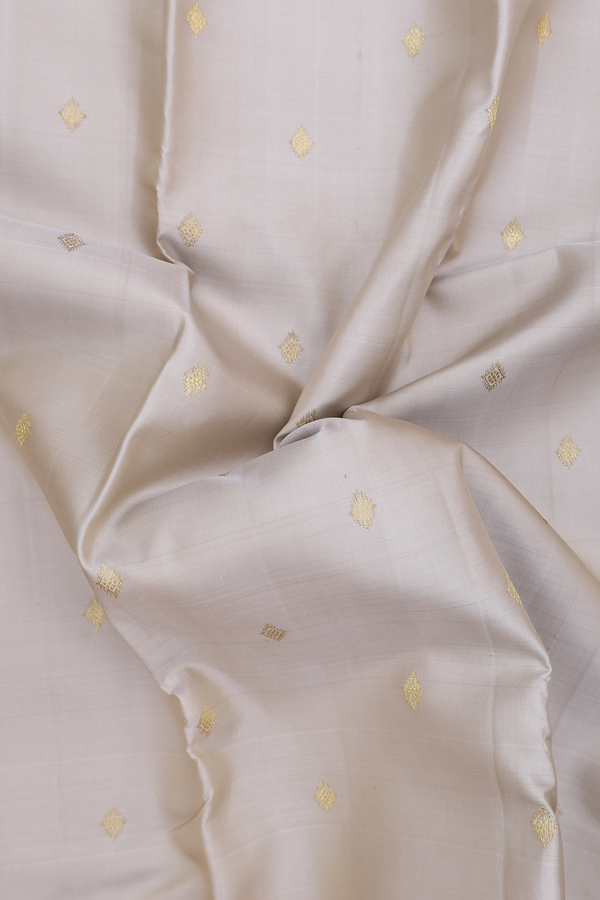 Kanchipuram Silk Saree In Royal Beige With Zari Buttas