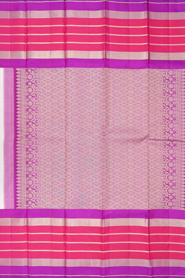 Kanchipuram Silk Saree In Off White With Zari Buttas