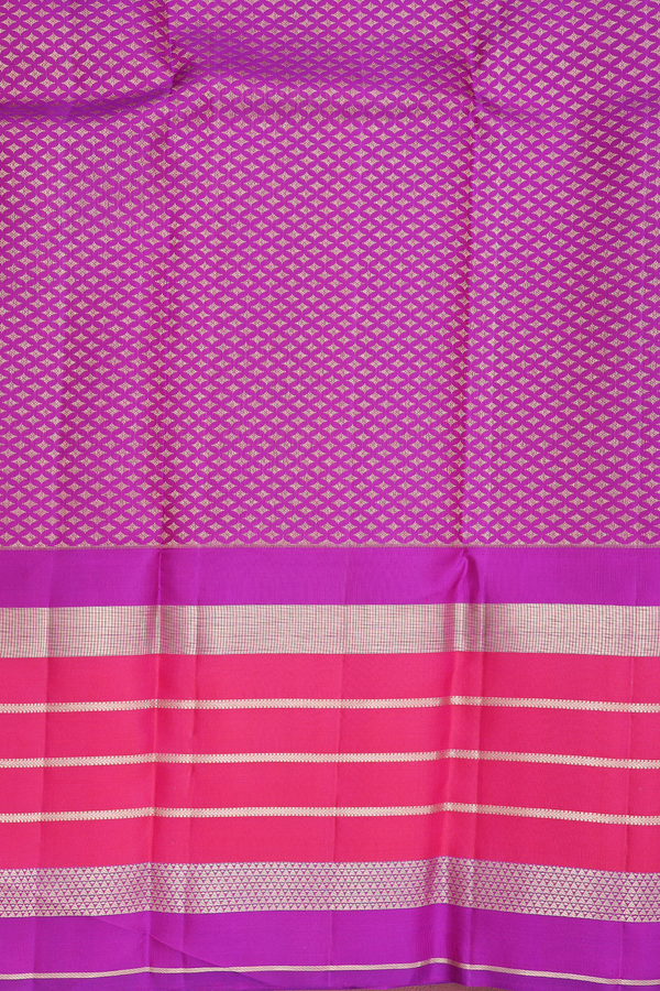 Kanchipuram Silk Saree In Off White With Zari Buttas