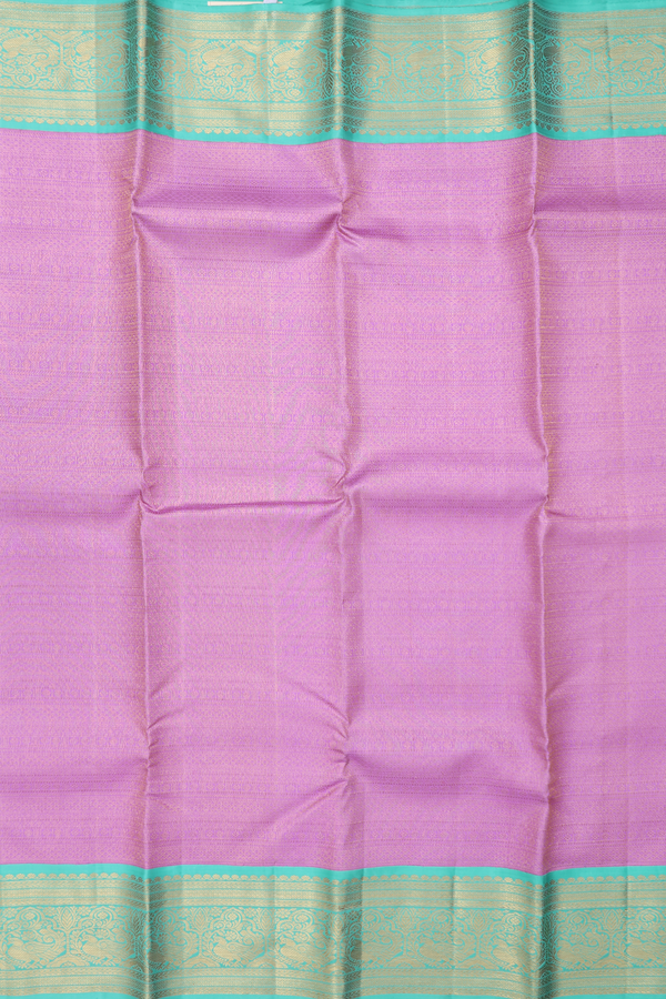 Kanchipuram Silk Saree In Lilac With Brocade Design