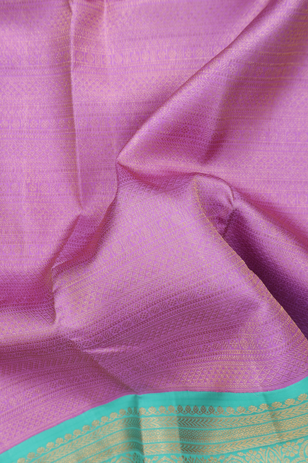 Kanchipuram Silk Saree In Lilac With Brocade Design