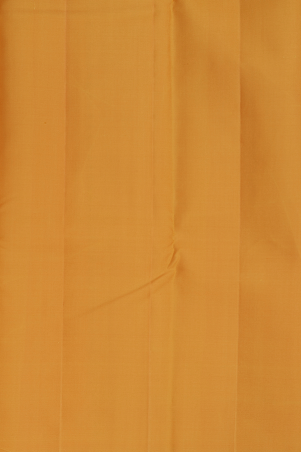 Kanchipuram Silk Saree In Plain Yellow With Temple Border