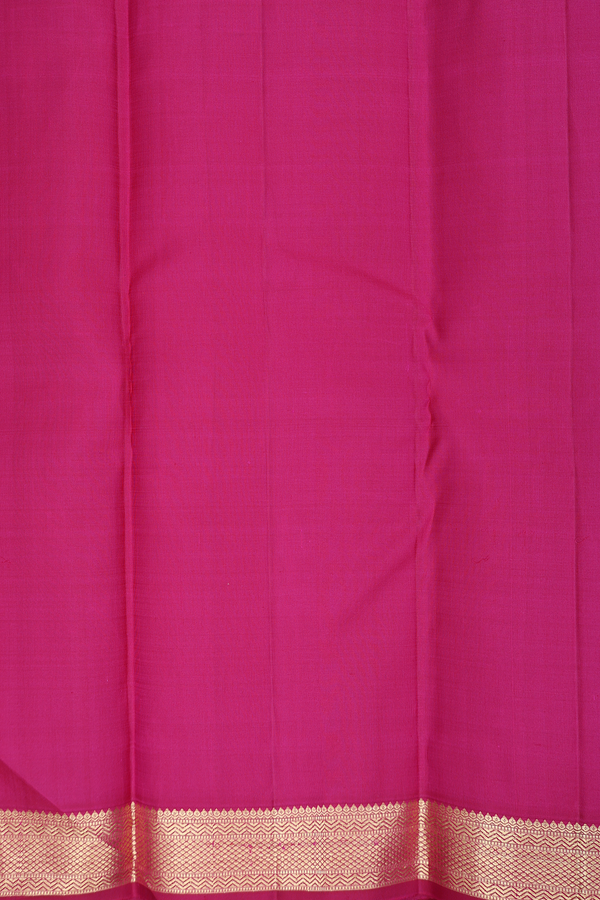 Kanchipuram Silk Saree In Coral Orange With Stripes Design