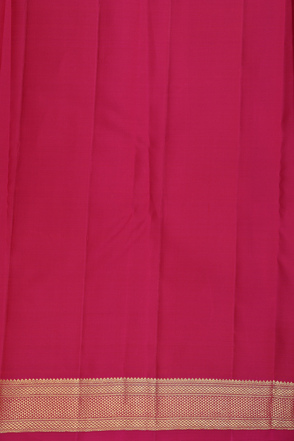 Kanchipuram Silk Saree In Dark Pink With Stripes Design