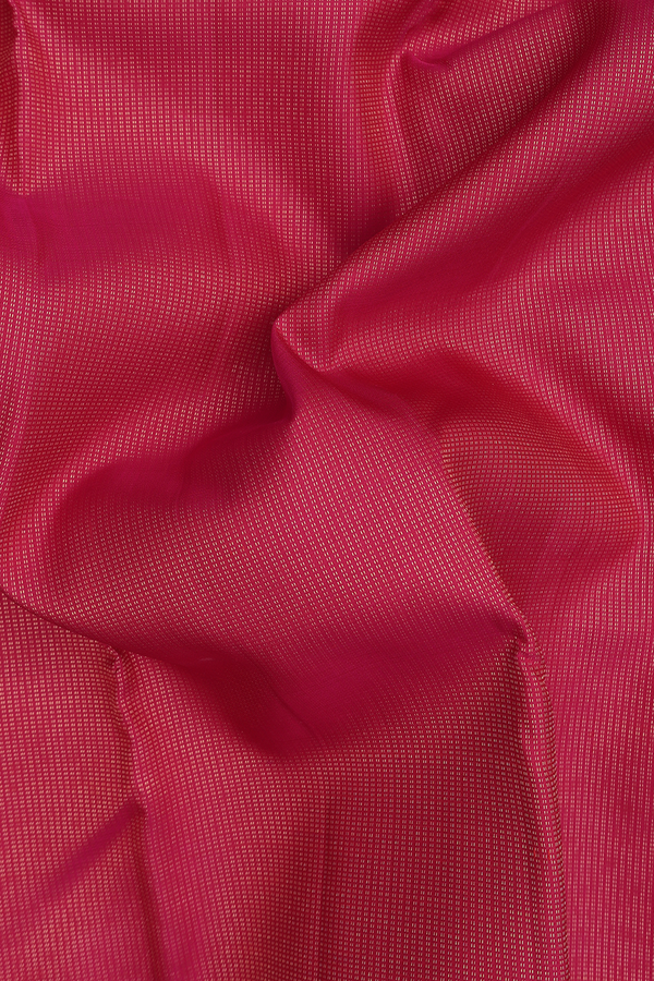 Kanchipuram Silk Saree In Dark Pink With Stripes Design
