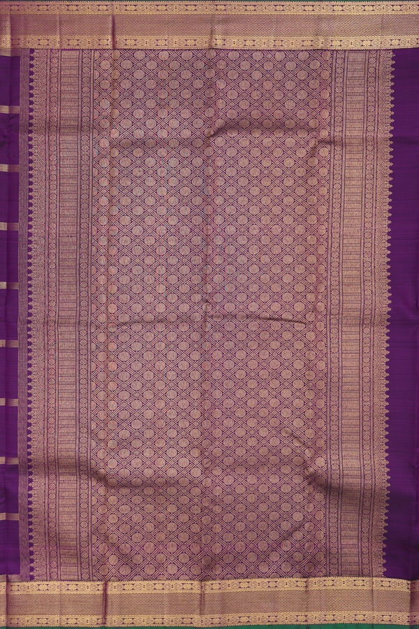 Kanchipuram Silk Saree In Grape Purple With Checks Design