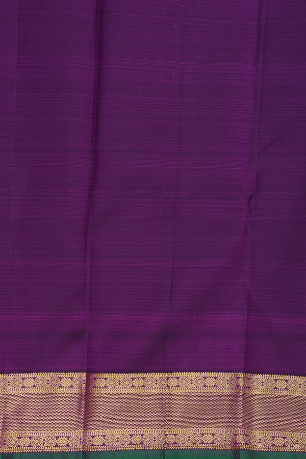 Kanchipuram Silk Saree In Grape Purple With Checks Design