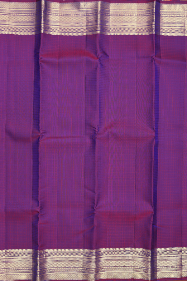 Kanchipuram Silk Saree In Purple With Checks Design