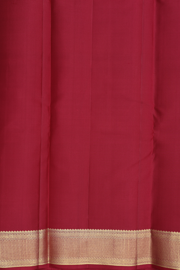 Kanchipuram Silk Saree In Berry Red With Stripes Design