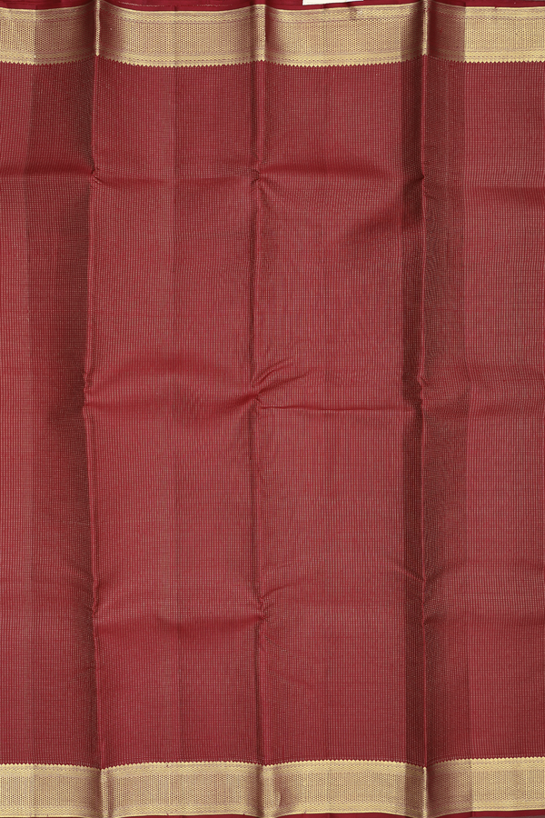 Kanchipuram Silk Saree In Berry Red With Stripes Design