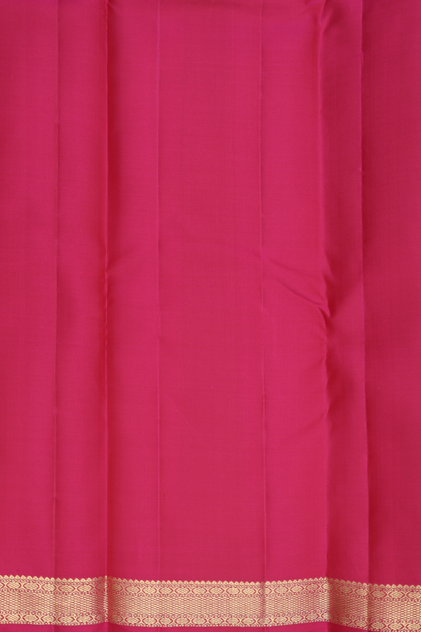 Kanchipuram Silk Saree In Rani Pink With Stripes Design