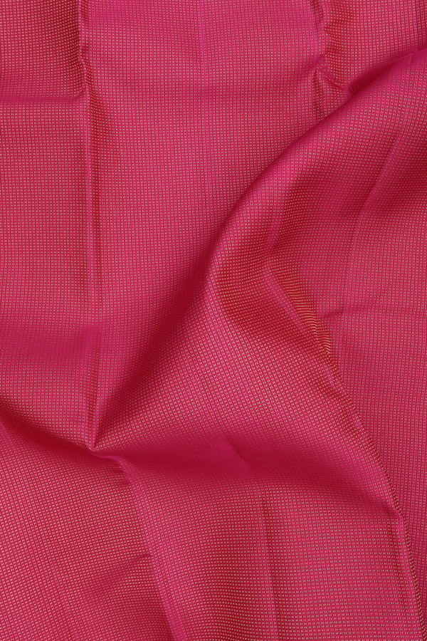 Kanchipuram Silk Saree In Rani Pink With Stripes Design