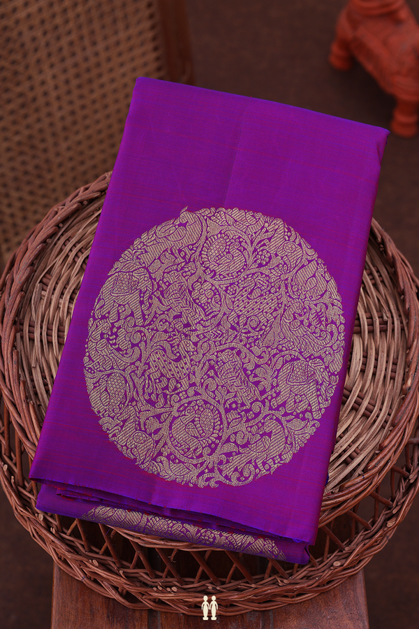 Kanchipuram Silk Saree In Dual Tone With Mandala Design