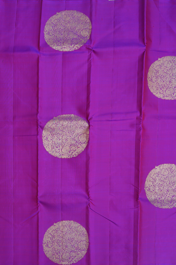 Kanchipuram Silk Saree In Dual Tone With Mandala Design