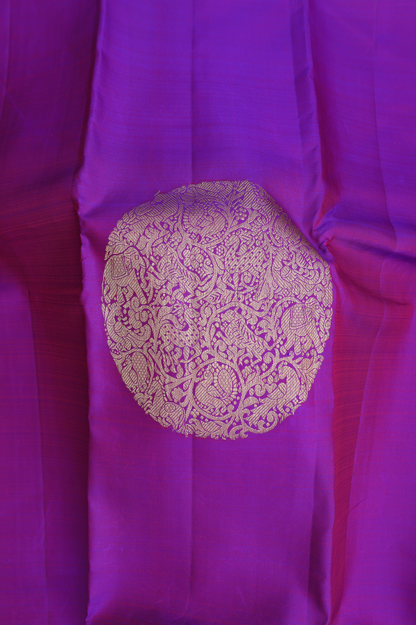 Kanchipuram Silk Saree In Dual Tone With Mandala Design