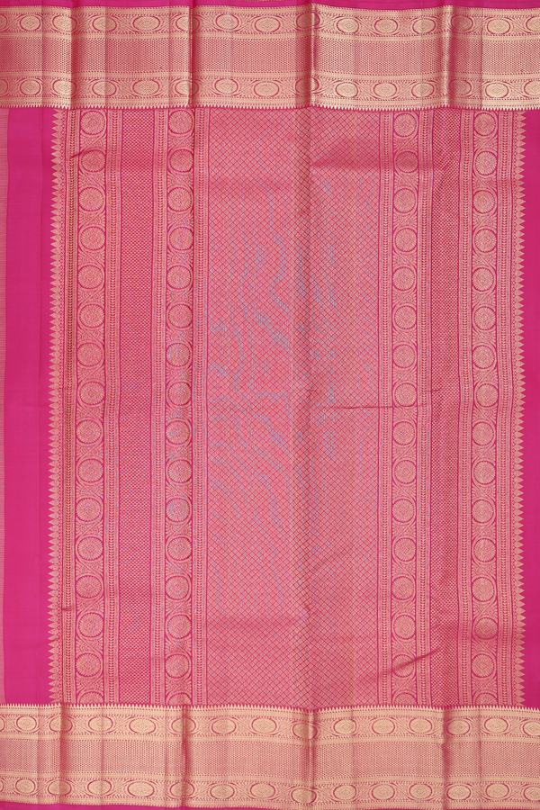 Kanchipuram Silk Saree In Dusty Rose With Checks Design