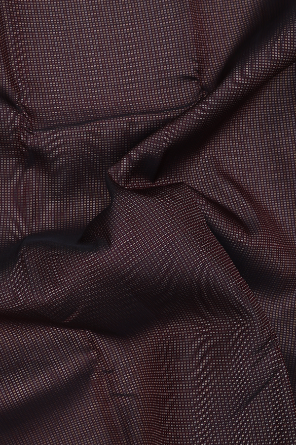 Kanchipuram Silk Saree In Dark Oak Brown With Stripes Design