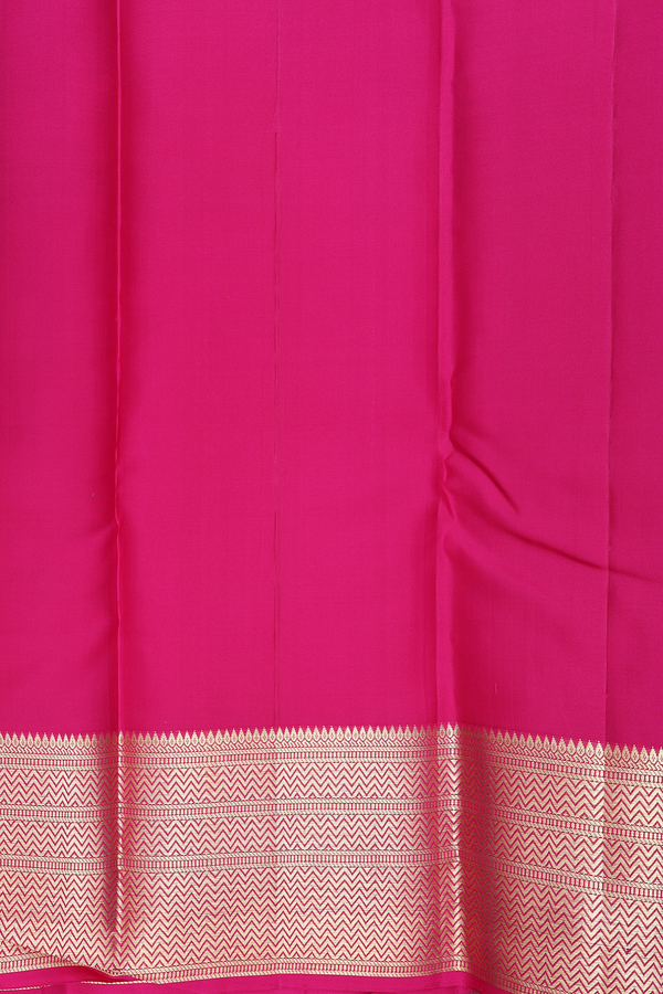 Kanchipuram Silk Saree In Purple Along Stripes With Buttas