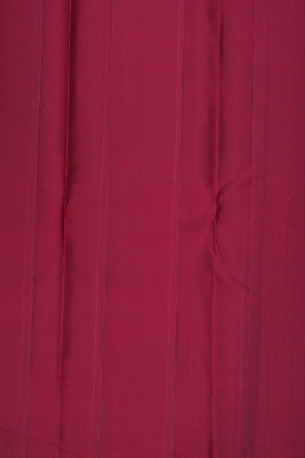 Kanchipuram Silk Saree In Plain Red With Temple Border