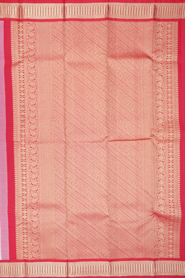 Kanchipuram Silk Saree In Cream Color With Contrast Border