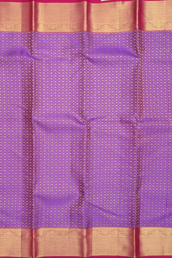 Kanchipuram Silk Saree In Purple With Brocade Design