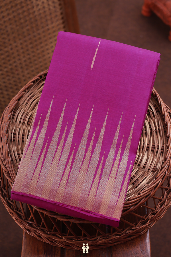 Kanchipuram Silk Saree In Purple With Malli Moggu Buttas