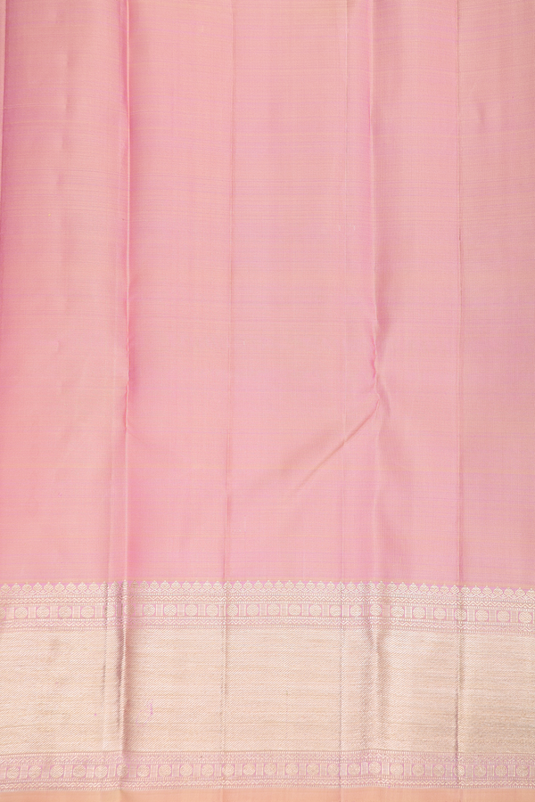 Kanchipuram Silk Saree In Pink With Zari Motifs