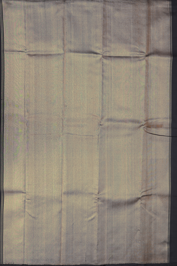 Kanchipuram Silk Saree In Black With Temple Motifs
