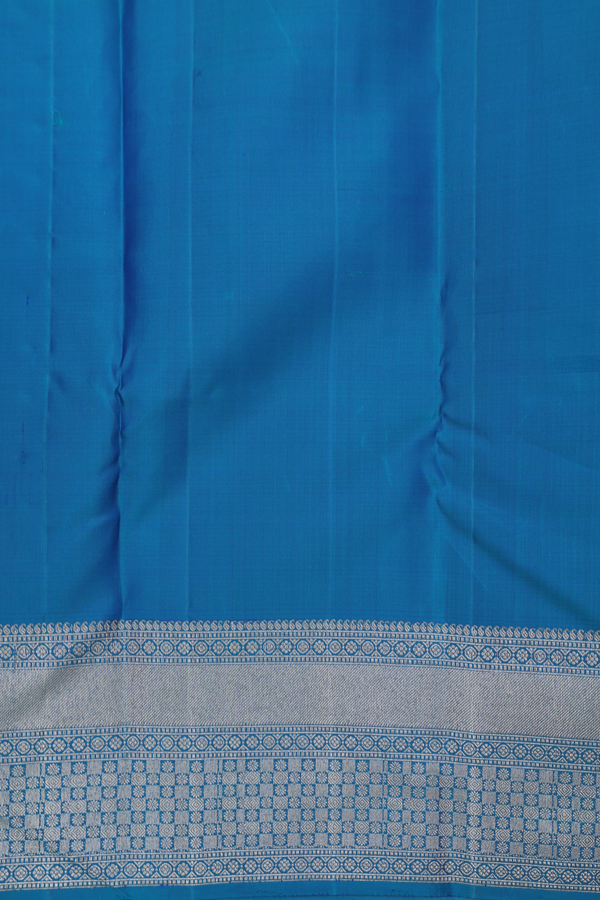 Kanchipuram Silk Saree In Teal Blue With Brocade Design