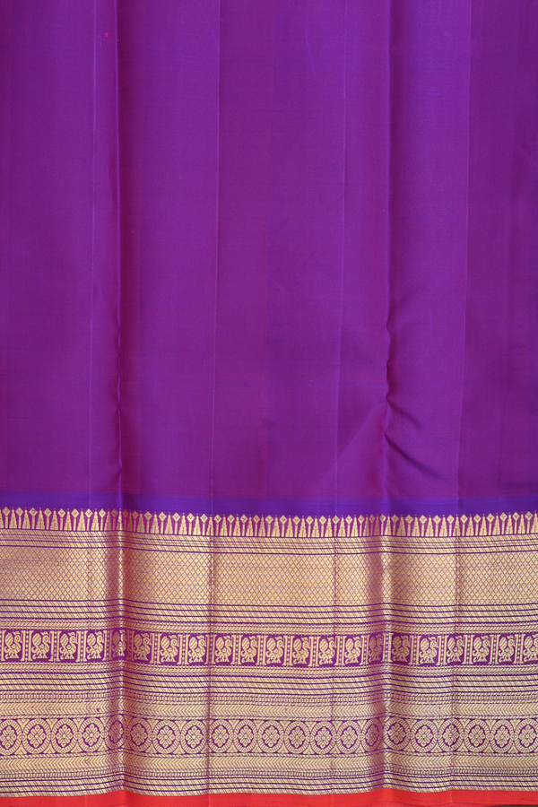 Kanchipuram Silk Saree In Bluish Green With Floral Buttas