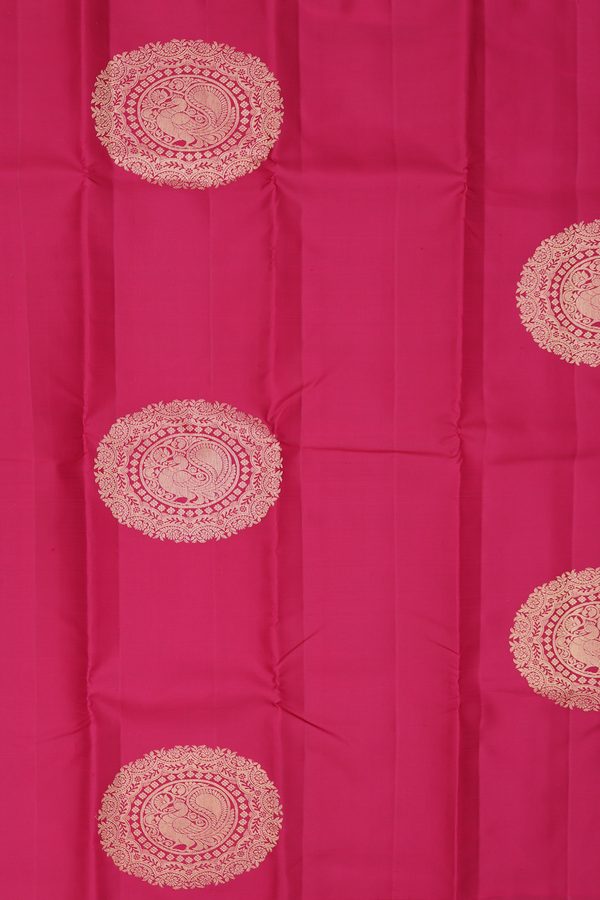 Kanchipuram Silk Saree In Berry Red With Mandala Design