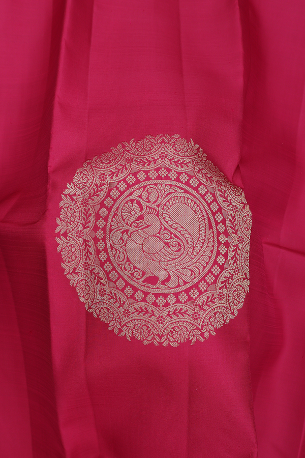 Kanchipuram Silk Saree In Berry Red With Mandala Design