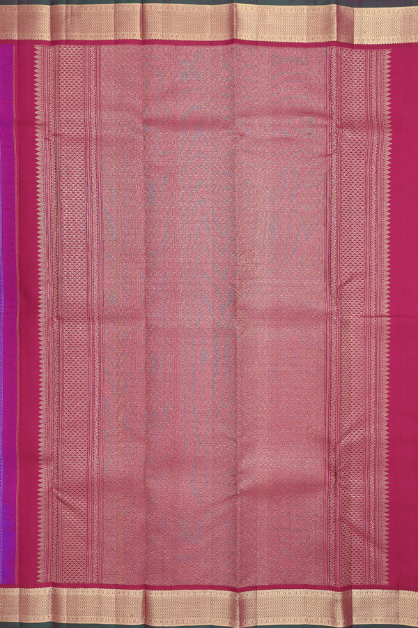 Kanchipuram Silk Saree In Purple With Checks Design