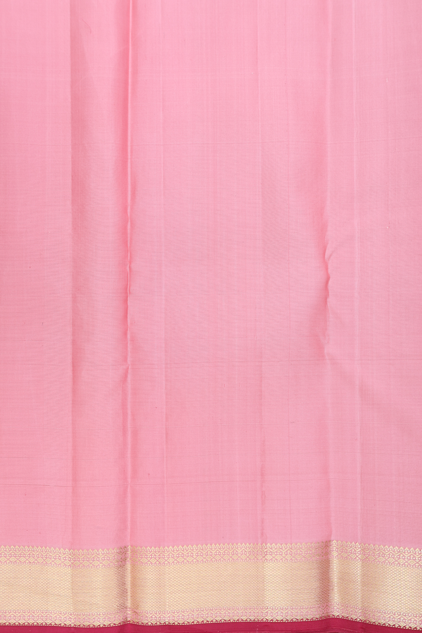 Kanchipuram Silk Saree In Pink With Jacquard Pattern