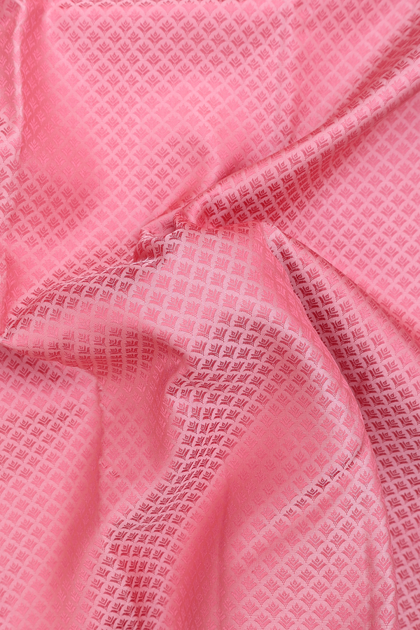 Kanchipuram Silk Saree In Pink With Jacquard Pattern