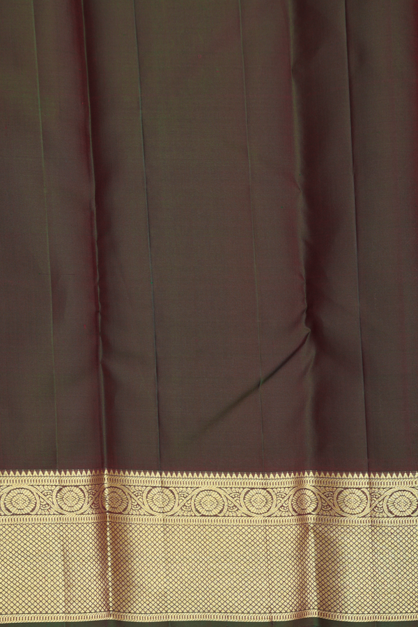 Kanchipuram Silk Saree In Hibiscus Red With Jacquard Pattern