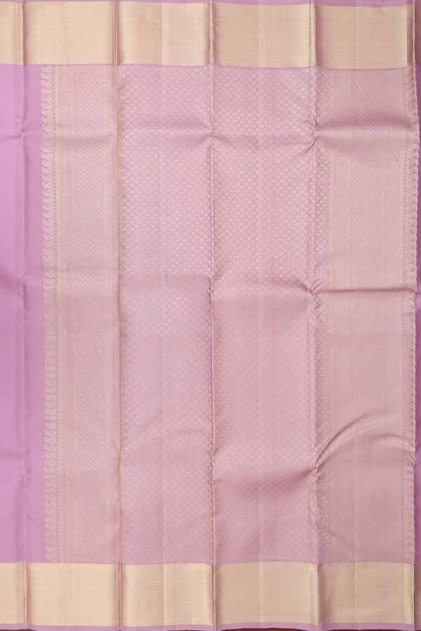 Kanchipuram Silk Saree In Dusty Pink With Chevron Design
