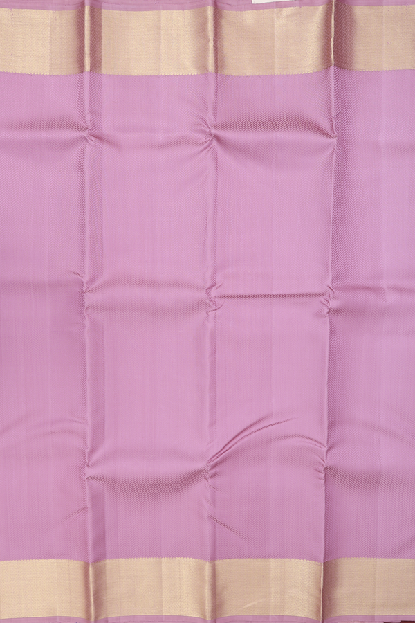 Kanchipuram Silk Saree In Dusty Pink With Chevron Design