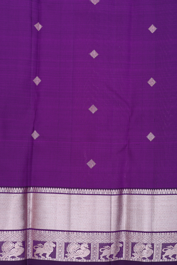 Organza Kanchipuram Silk Saree Dusty Green With Paisley Buttas