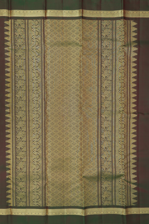 Kanchipuram Silk Saree In Berry Red With Checks Design
