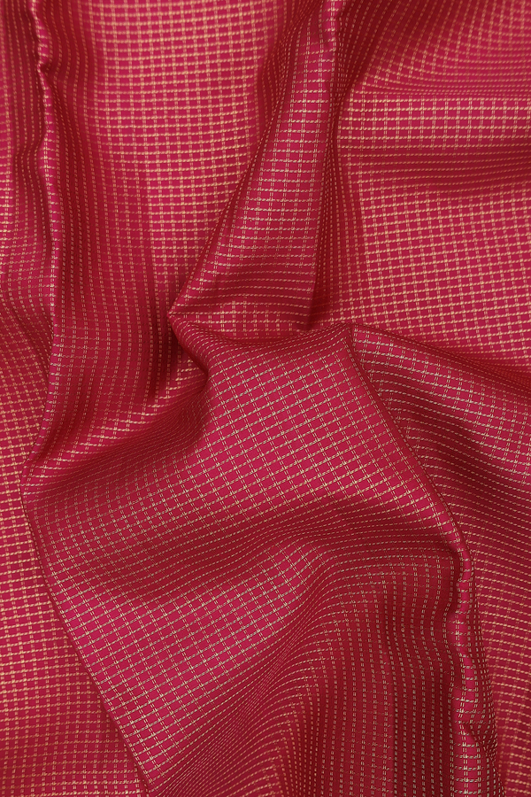 Kanchipuram Silk Saree In Berry Red With Checks Design