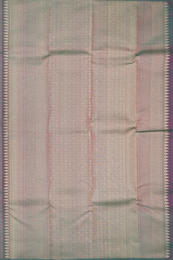 Kanchipuram Silk Saree In Plum Purple With Horse Buttas