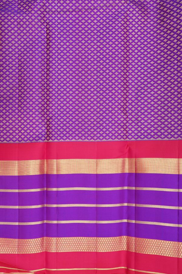 Kanchipuram Silk Saree In Marigold Yellow With Floral Buttas