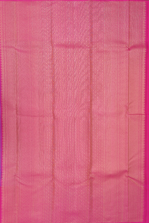 Kanchipuram Silk Saree In Purple With Horse Buttas