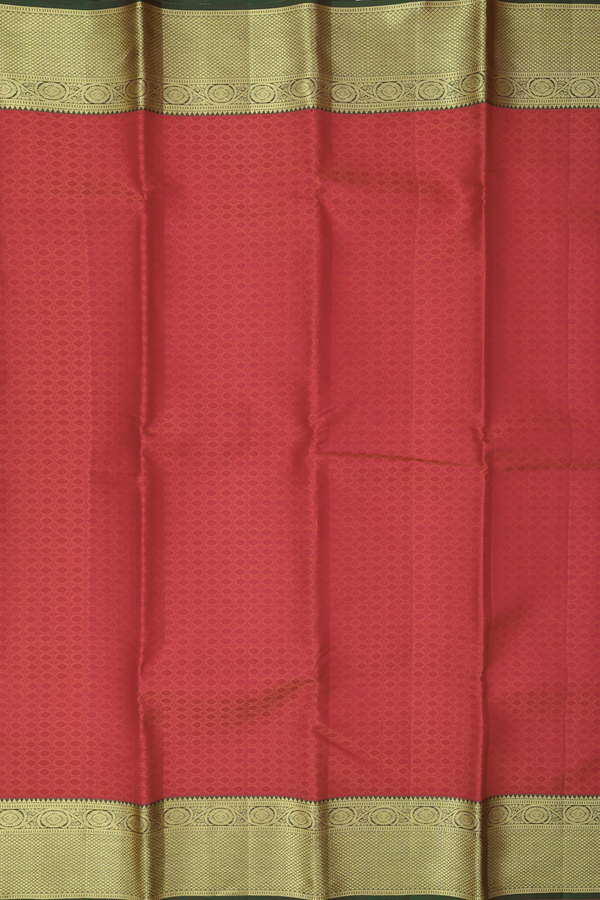 Kanchipuram Silk Saree In Red With Jacquard Pattern