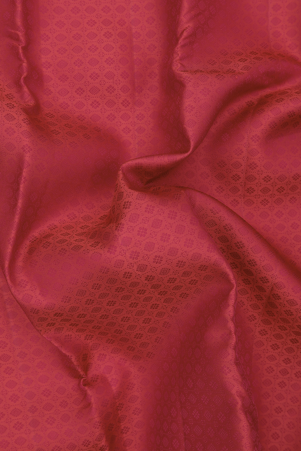 Kanchipuram Silk Saree In Red With Jacquard Pattern