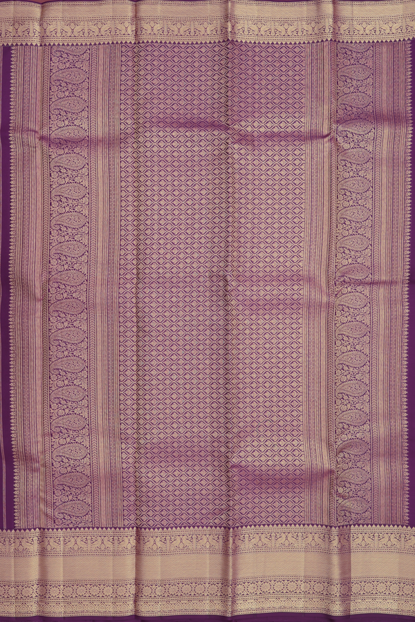 Kanchipuram Silk Saree In Purple With Brocade Design