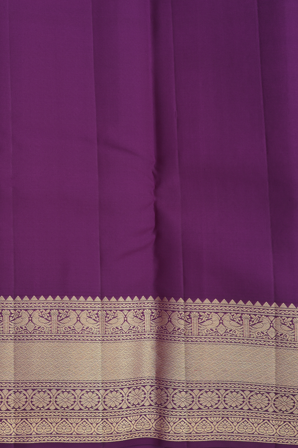 Kanchipuram Silk Saree In Purple With Brocade Design
